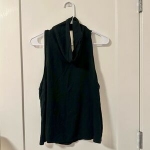 AMERICAN EAGLE Black Sleeveless Tank Top with Cowl Neck